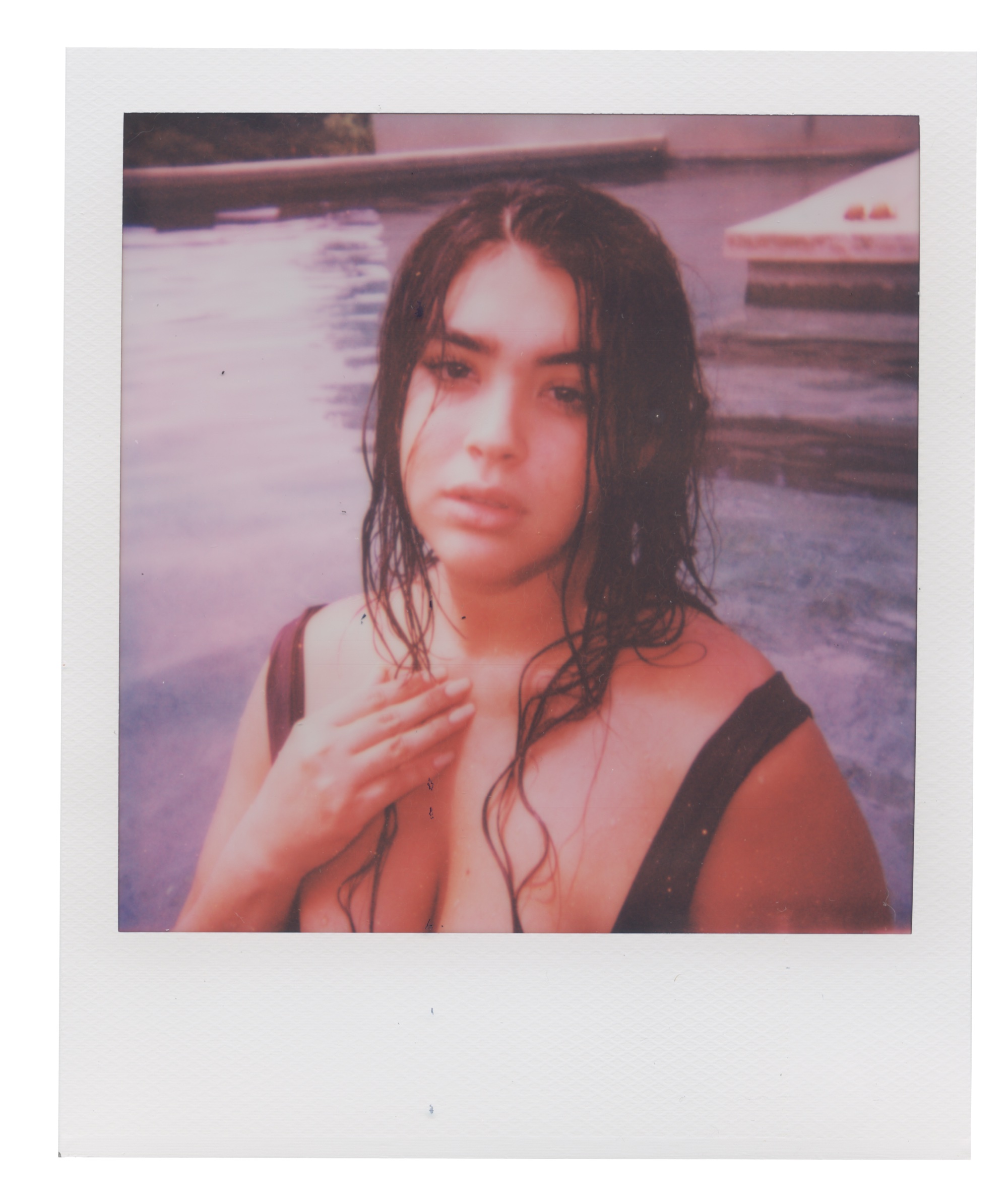 Polaroid — poolside portrait