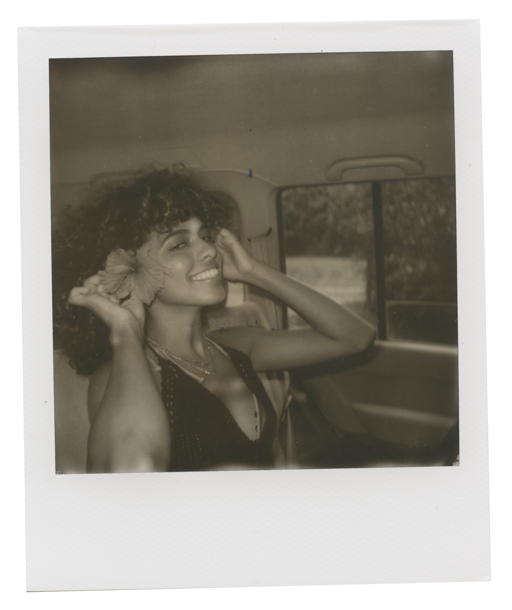Polaroid — smile in car