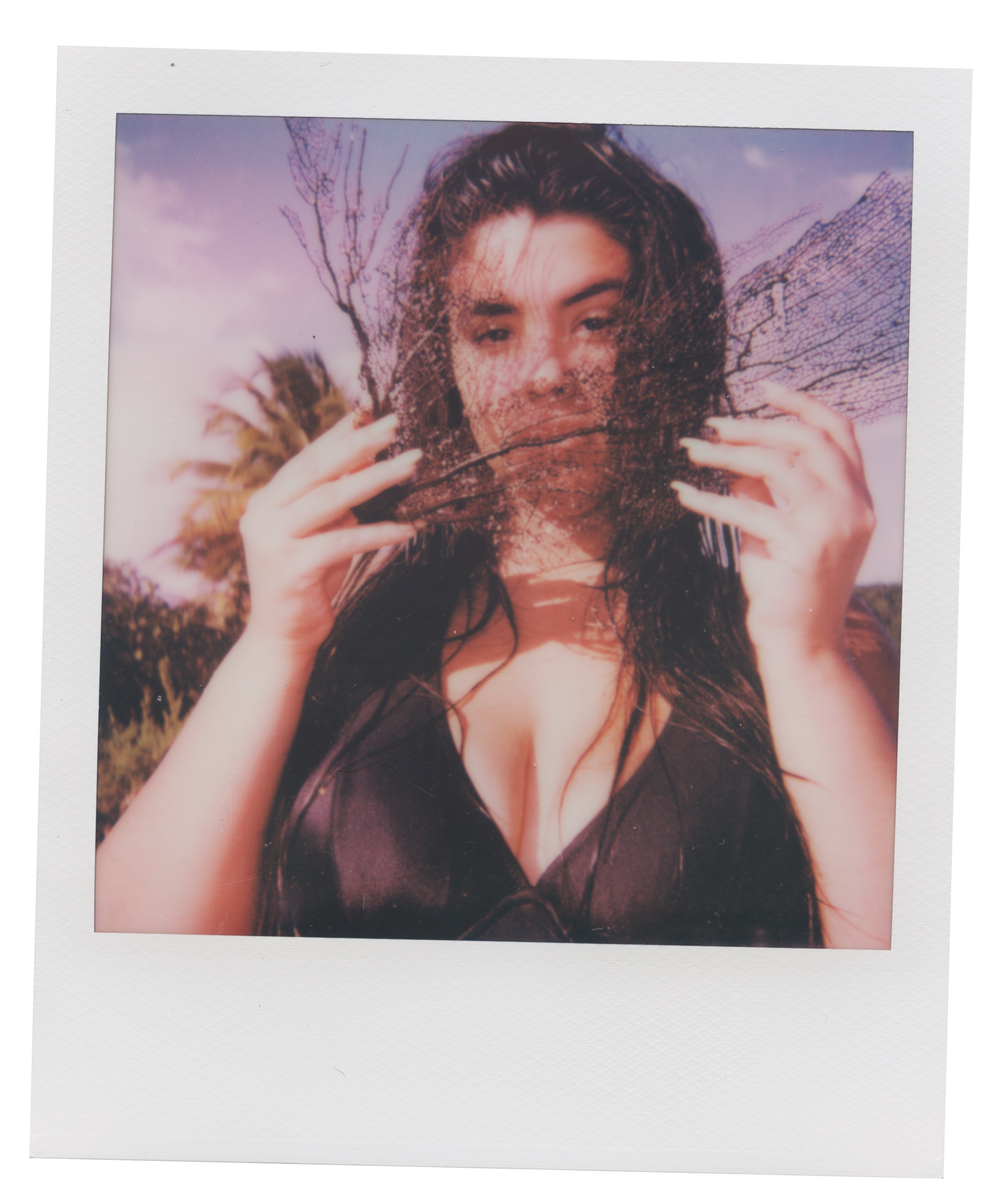 Polaroid — portrait with grass